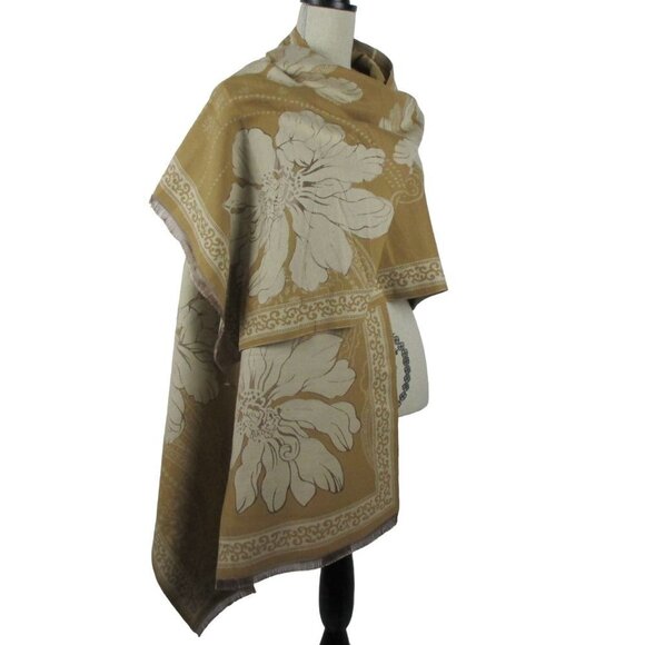 Chico's Large Floral Jacquard OblongLarge Scarf New $49 Romantic - Picture 9 of 9